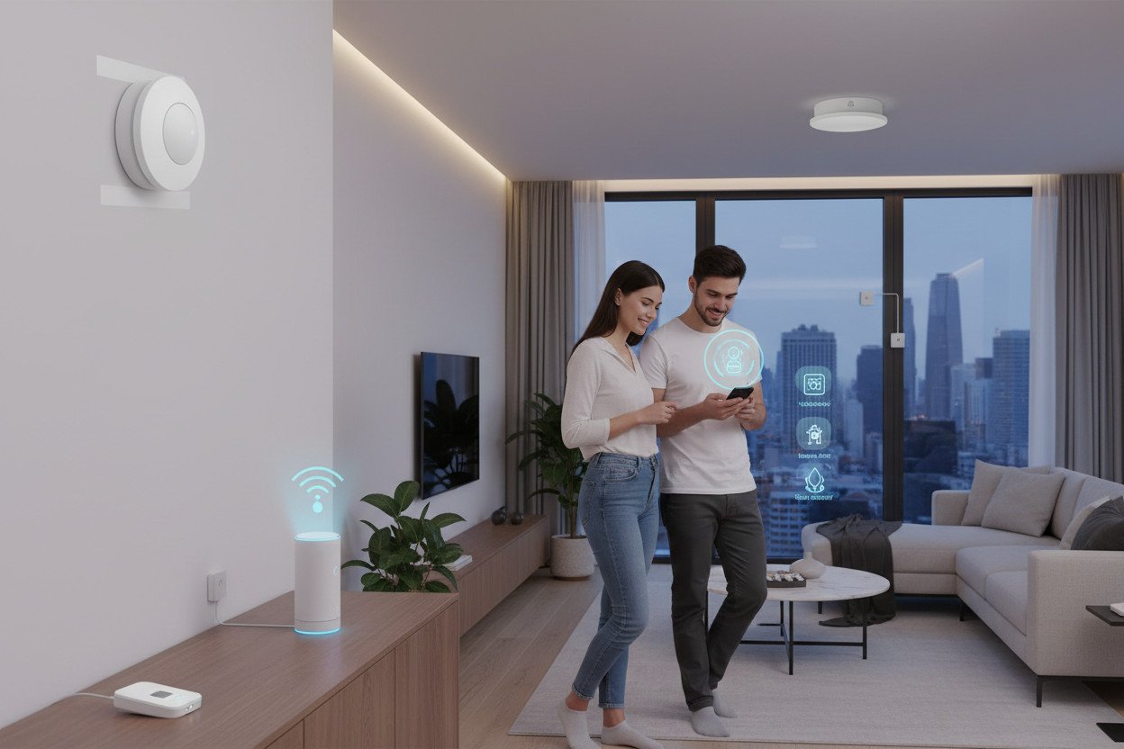 Bezpieczeństwo i czujniki — bez kucia w ścianach