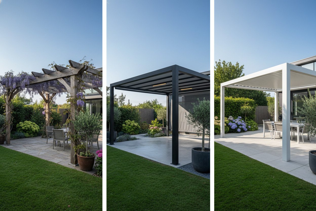 Pergola drewniana, stalowa czy aluminiowa — porównanie materiałów